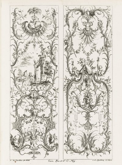 To stående paneler av Jean François Cuvilliés