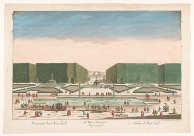 Utsikt over Vauxhall Gardens i London 76. Optisk visning som representerer Vauxhall Garden (tittel på objekt) av Jean François Daumont