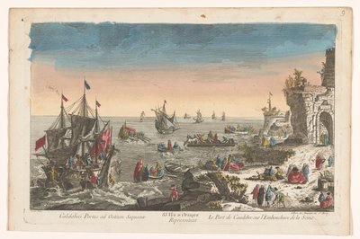 Utsikt over havnen ved Caudebec ved munningen av elven Seinen 83. Vue d