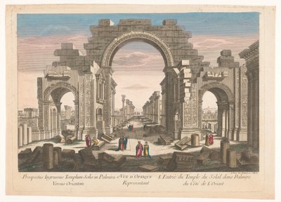 Utsikt over ruinene av søylegangbuen ved Palmyra, sett fra øst 11. Vue d