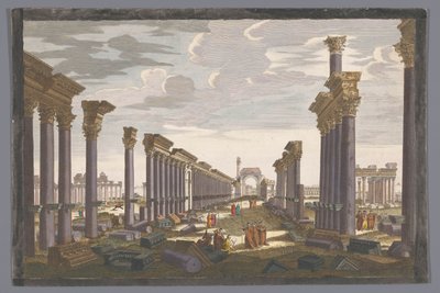 Utsikt over ruinene av søylebuen ved Palmyra, sett fra vestsiden 12. Vüe ​​​​d