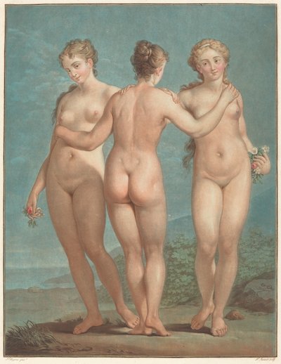 De tre nådene av Jean François Janinet after Giovanni Antonio Pellegrini