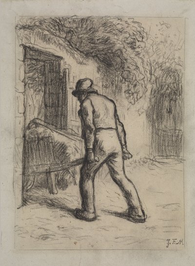 Studie for mann med trillebår av Jean Francois Millet