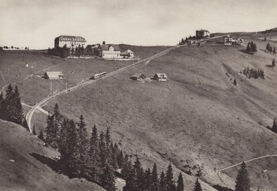 Hotel Rigi Staffel, elektrisk Arth Rigi Bahn (s/hvitt bilde) av Jean Gaberell