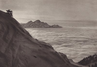 Rigi Kulm, Uber Dem Nebelmeer (s/hvitt bilde) av Jean Gaberell
