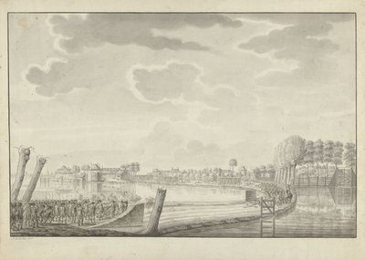 Angrep ved Ouderkerk aan de Amstel, 1787 av Jean George Teissier (signed by artist)