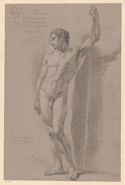 Stående mannlig naken, sett forfra (1. premie 1776) av Jean Grandjean