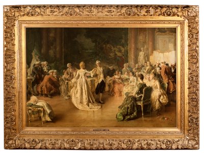 Menuetten (olje på panel) av Jean Guillaume (1858 1931) Rosier