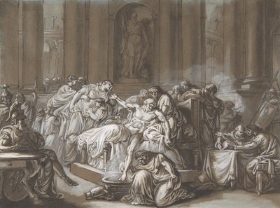 Senecas død, n.d. av Jean Guillaume Moitte