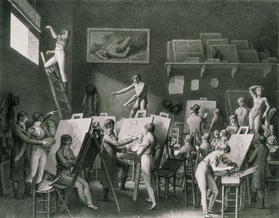 Studioet til Jacques Louis David (1748-1825) av Jean Henri Cless