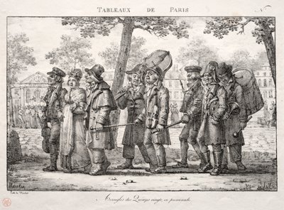 Scenes of Paris: Blind Men from the Quinze Vingts, Walking av Jean Henri Marlet