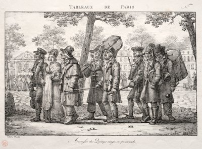 Scenes of Paris: Blind Men from the Quinze Vingts, Walking. av Jean Henri Marlet