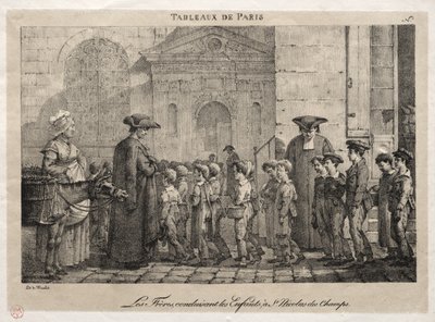 Scenes of Paris: The Brothers Conducting the Children til St. Nicholas of the Fields av Jean Henri Marlet