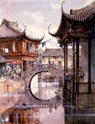 Utsikt over Shanghai, Kina, c1860 av Jean Henri Zuber