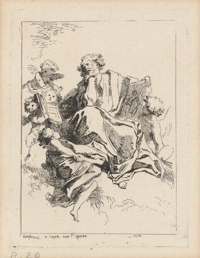 Sankt Lukas av Jean Honoré Fragonard after Giovanni Lanfranco