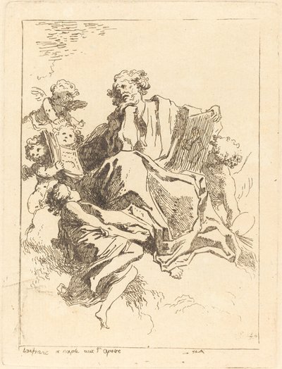 Saint Luke av Jean Honoré Fragonard after Giovanni Lanfranco