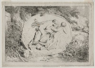 Bacchanals: Nymfe ligger som satire av Jean Honore Fragonard