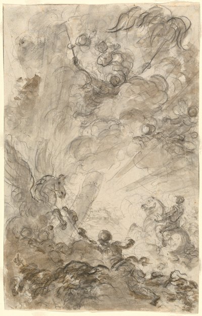 Bradamante prøver å fange Hippogryph [recto] av Jean Honore Fragonard