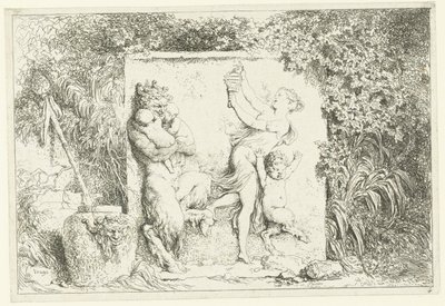 Dans av satyrer Bacchanales (serietittel) Nymphs and Satyrs (serietittel) av Jean Honore Fragonard