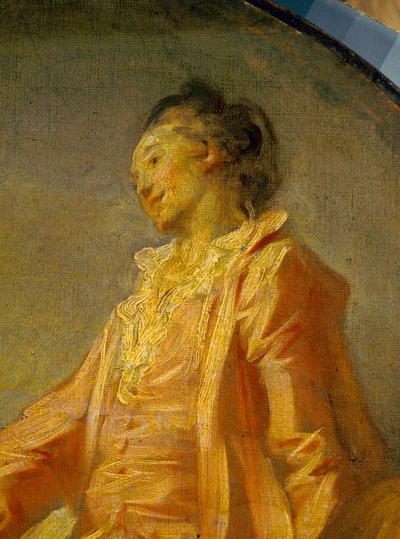 Detalj av "" Begynnelsen av modellen"" En ung sjenert modell våget å være. Maleri av Jean Honore Fragonard (1732-1806). Paris. Jacquemart Andre-museet av Jean Honore Fragonard