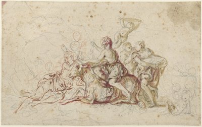 Europa kidnappet av Jupiter i skikkelse av en okse (?) av Jean Honore Fragonard