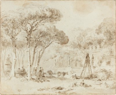 Hagene til en italiensk villa (Villa Medici?) av Jean Honore Fragonard