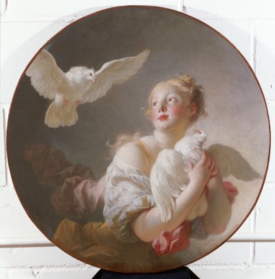 Mädchen mit einer Taube von Jean Honore Fragonard