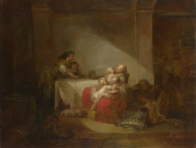 Interiørscene. Den glade mor, andre halvdel av 1700-tallet. av Jean Honore Fragonard