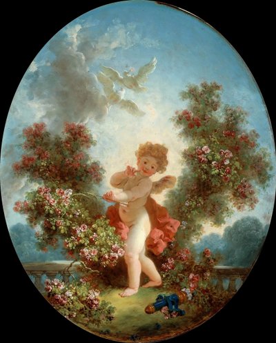 Amor som en vaktpost, ca. 1780. av Jean Honore Fragonard