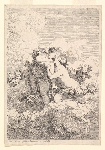 Mytologisk scene, muligens Diana Seducing Callisto, ca. 1764. av Jean Honore Fragonard