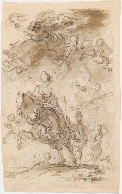 Orlando og Angelica ankommer Charlemagne's Camp av Jean Honore Fragonard