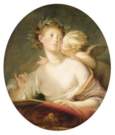 Sappho Inspirert av Amor av Jean Honore Fragonard