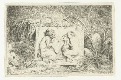 Satyr og nymfe med to barn Bacchanales (serietittel) Nymphs and Satyrs (serietittel) av Jean Honore Fragonard
