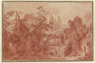 Terrasse og hage til en italiensk villa av Jean Honore Fragonard