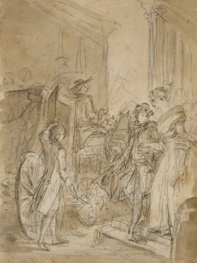 Avreise med trener av Jean Honore Fragonard
