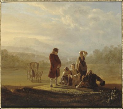 Voltaire og bøndene i Ferney, ca 1770. av Jean Huber