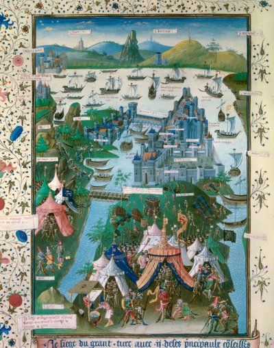 Muhammad II: Beleiringen (fangst eller fall) av Konstantinopel av de osmanske tyrkerne av Muhammad II av Jean I Le Tavernier