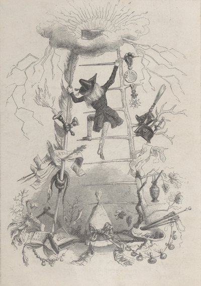 Illustrasjon i Jerome Paturot, av Louis Reybaud, Paris, 1846, ca. 1846. av Jean Ignace Isidore Gérard