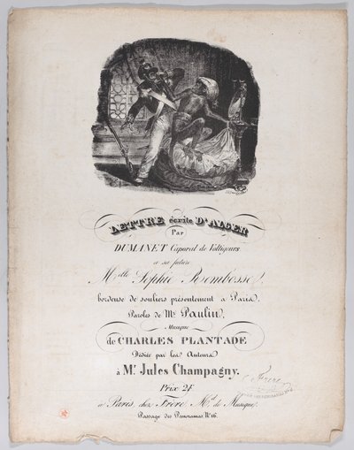 Brev skrevet fra Alger, ca. 1835. av Jean Ignace Isidore Gérard