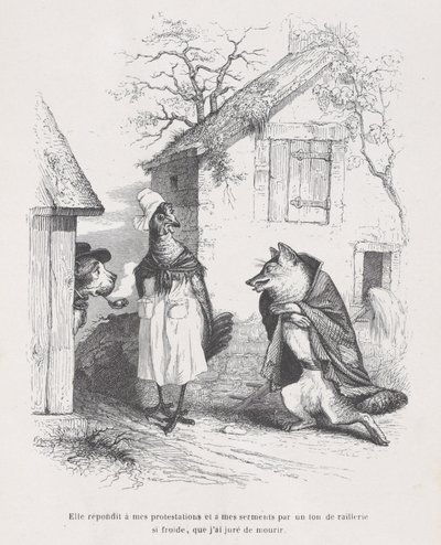 Hun svarte på mine protester og eder med en tone av hån så kaldt at jeg sverget ..., ca. 1837-47. av Jean Ignace Isidore Gérard
