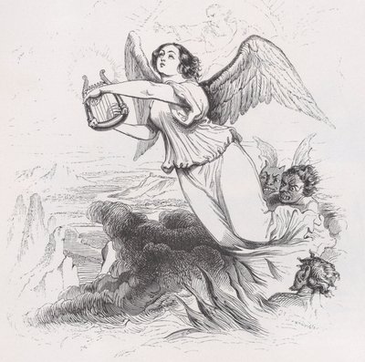 The Exiled Angel fra The Complete Works of Béranger, 1836. av Jean Ignace Isidore Gérard