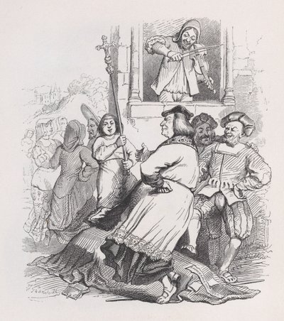 The Fiddler of Meudon fra The Complete Works of Béranger, 1836. av Jean Ignace Isidore Gérard