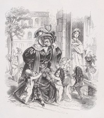 The Poor Putti fra The Complete Works of Béranger, 1836. av Jean Ignace Isidore Gérard