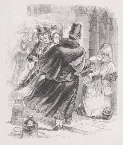 Den fattige kvinnen fra Bérangers komplette verk, 1836. av Jean Ignace Isidore Gérard