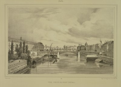 Utsikt over Pont Royal, utgitt av Auguste Bry av Jean Jacottet