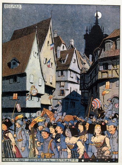 Franske feiringer som markerer returen av Alsace-regionen til Frankrike av Jean Jacques Waltz