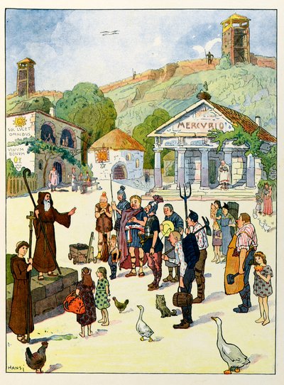 Die Geschichte des Elsass erzählt den Kindern; Christentum im Elsass von Jean-Jacques (1873-1951) Waltz