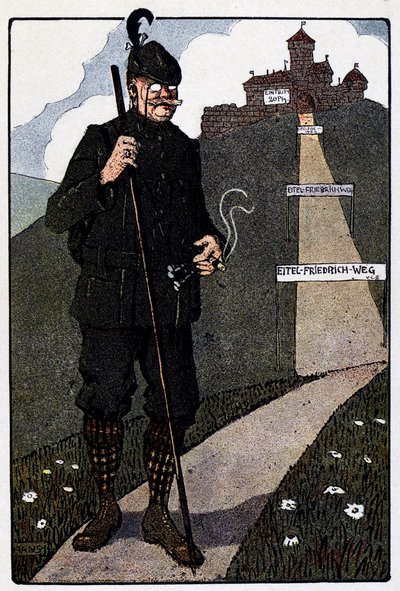 Vogesen Bilder; Das Schloss Hohkönigsburg nach der Restaurierung durch die Deutschen von Jean-Jacques (1873-1951) Waltz