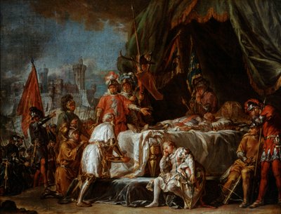 Begravelsesritualer for Bertrand Duguesclin, konstabel i Frankrike, sent på 1800-tallet av Jean Jacques Baptiste Brunet