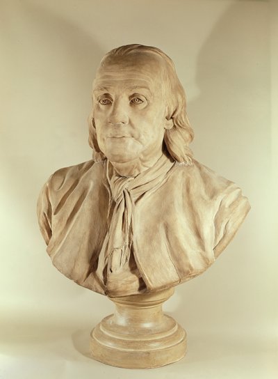 Byste av Benjamin Franklin (terrakotta) av Jean Jacques Caffieri